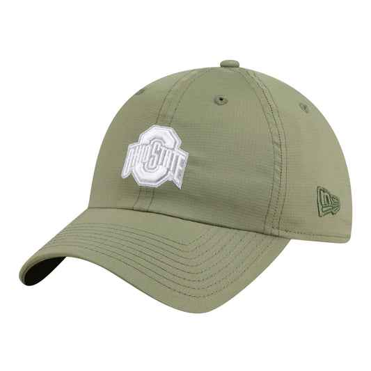 Ohio State Buckeyes New Era Ripstop Primary Logo Green Hat - Front Left View