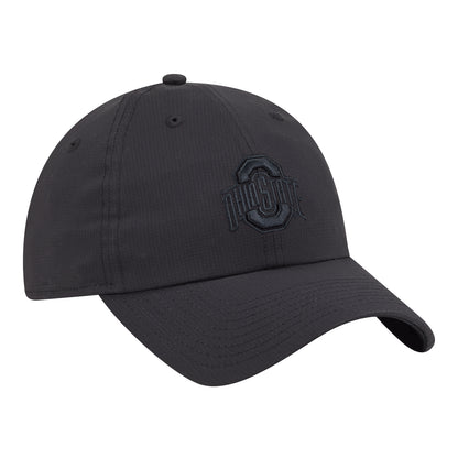 Ohio State Buckeyes New Era Ripstop Primary Logo Black Hat - Front Right View