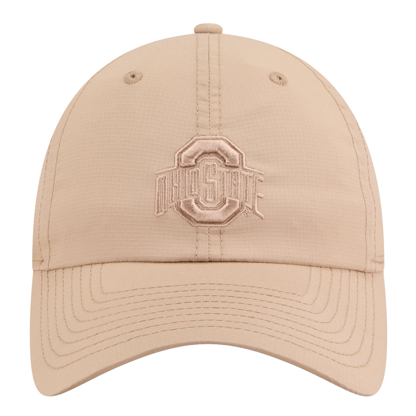 Ohio State Buckeyes New Era Ripstop Primary Logo Tan Hat - Front View
