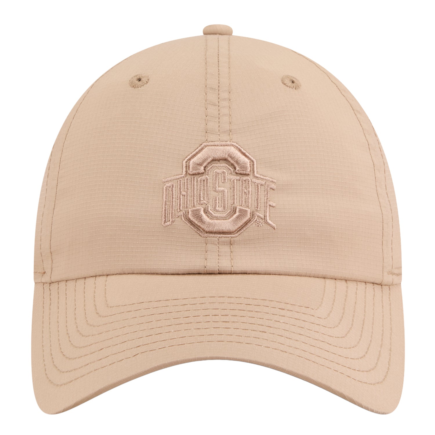 Ohio State Buckeyes New Era Ripstop Primary Logo Tan Hat - Front View