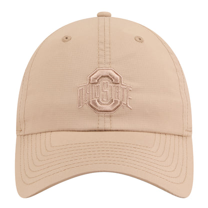 Ohio State Buckeyes New Era Ripstop Primary Logo Tan Hat - Front View