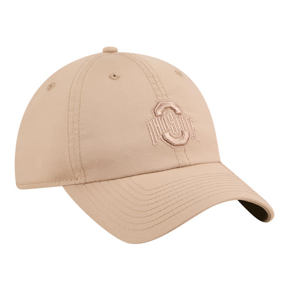 Ohio State Buckeyes New Era Ripstop Primary Logo Tan Hat - Front Right View