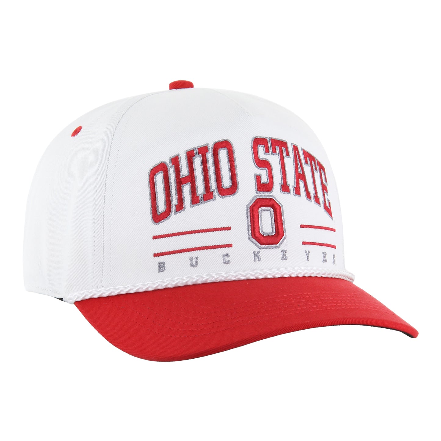 Ohio State Buckeyes 47 Brand Hitch Roscoe Rope Hat In White - Front Right View