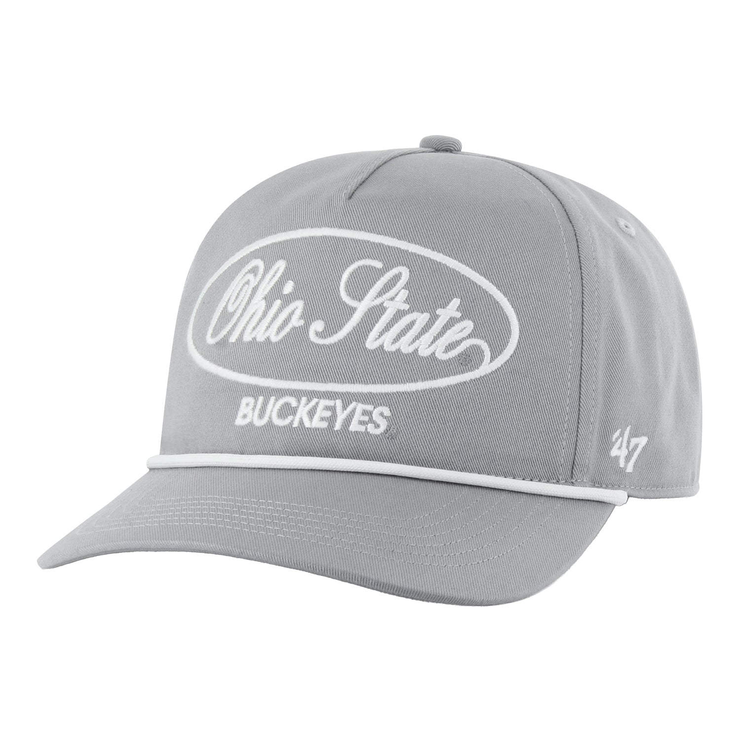 Ohio State Buckeyes 47 Brand Hitch Foundational Rope Hat in Gray - Front Left View