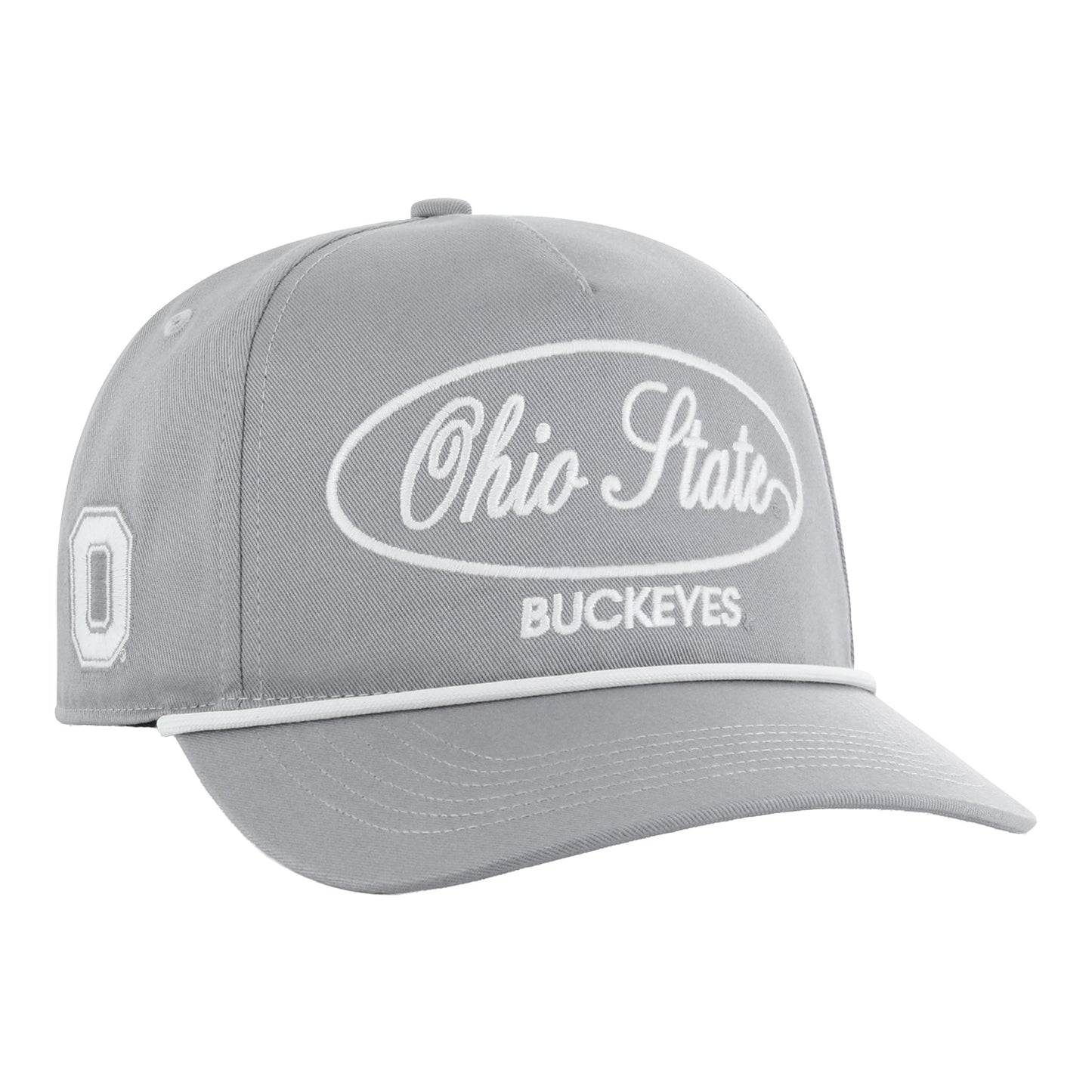 Ohio State Buckeyes 47 Brand Hitch Foundational Rope Hat in Gray - Front Right View