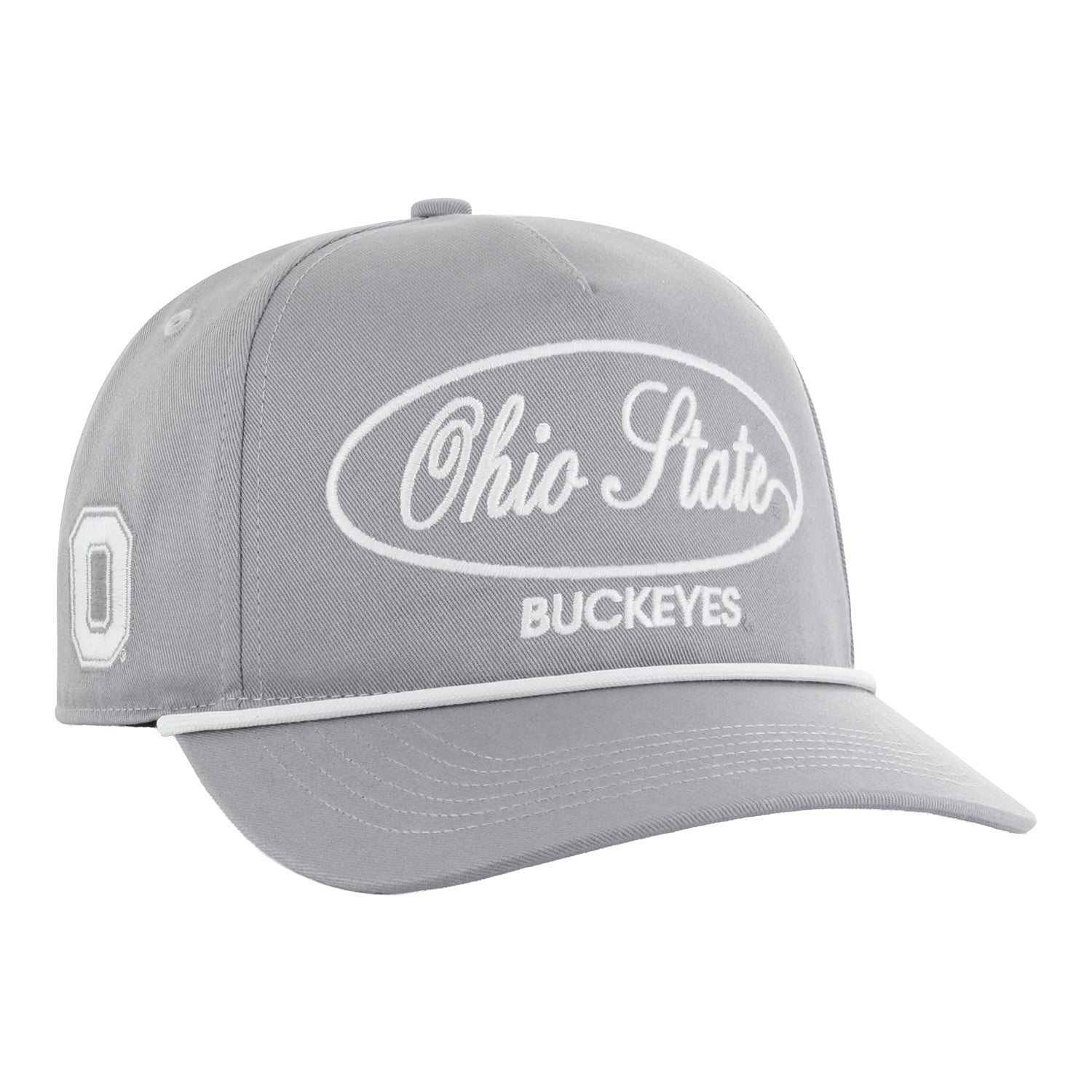 Ohio State Buckeyes 47 Brand Hitch Foundational Rope Hat in Gray - Front Right View
