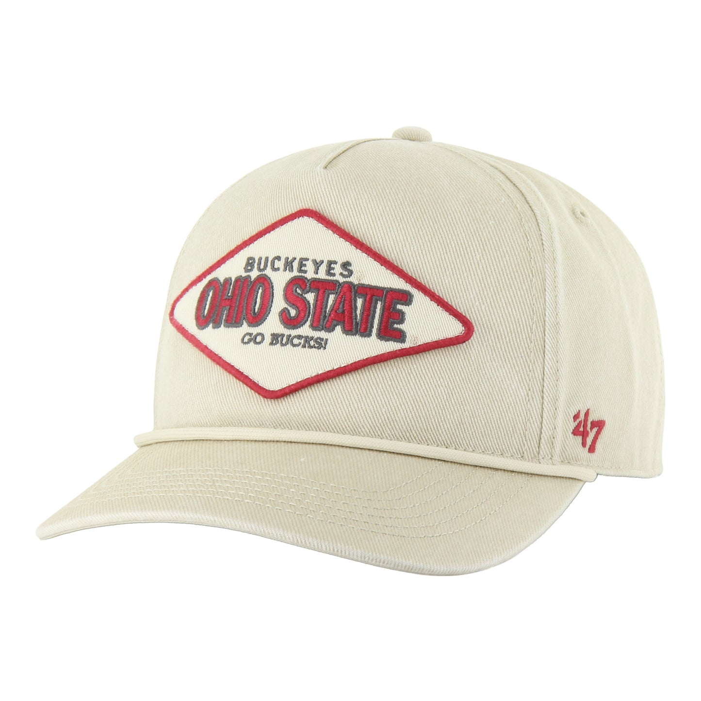 Ohio State Buckeyes 47 Brand Hitch Buckeyes Diamond Tan Hat - Front Left View