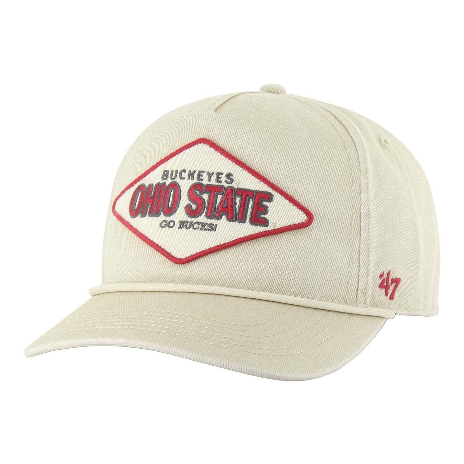 Ohio State Buckeyes 47 Brand Hitch Buckeyes Diamond Tan Hat - Front Left View
