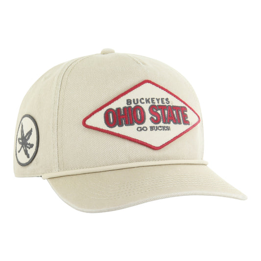 Ohio State Buckeyes 47 Brand Hitch Buckeyes Diamond Tan Hat - Front Right View
