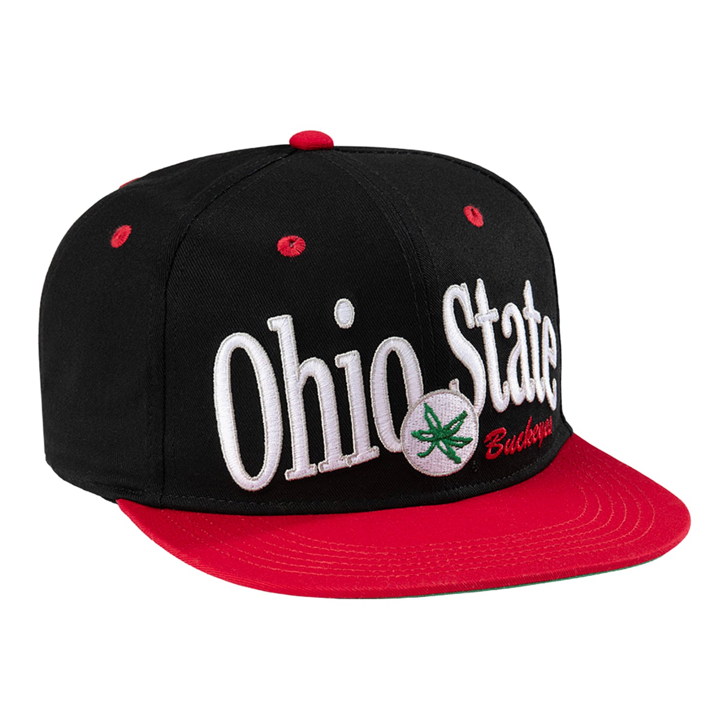 Ohio State Buckeyes Homefield Logo Snapback Hat In Black - Front Right View