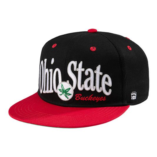 Ohio State Buckeyes Homefield Logo Snapback Hat In Black - Front Left View