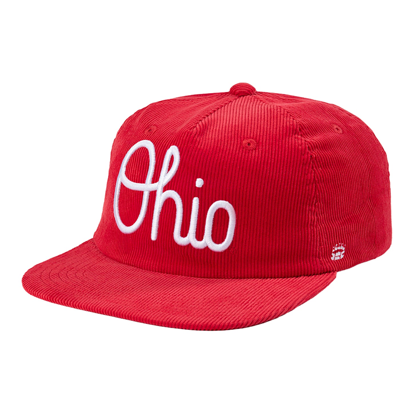 Ohio State Buckeyes Homefield Script Ohio Corduroy Hat In Scarlet - Front Left View