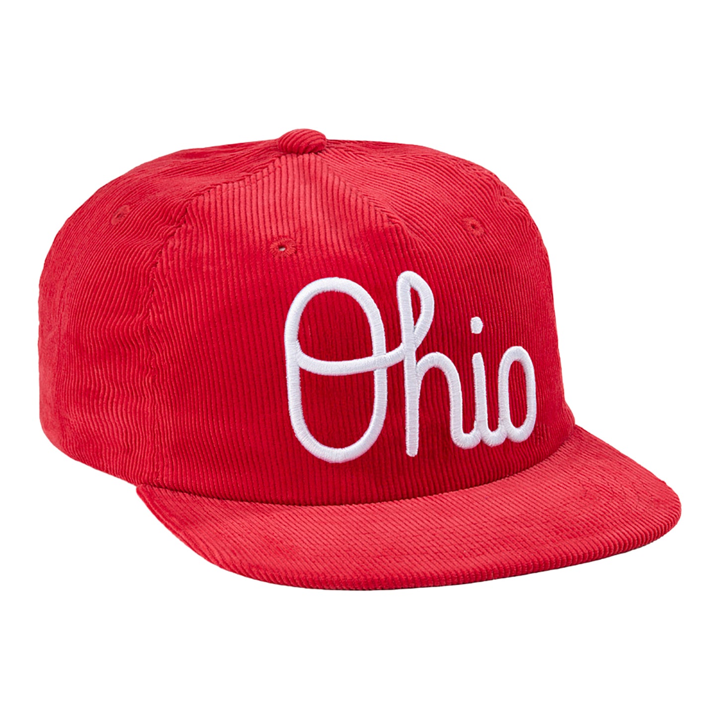 Ohio State Buckeyes Homefield Script Ohio Corduroy Hat In Scarlet - Front Right View