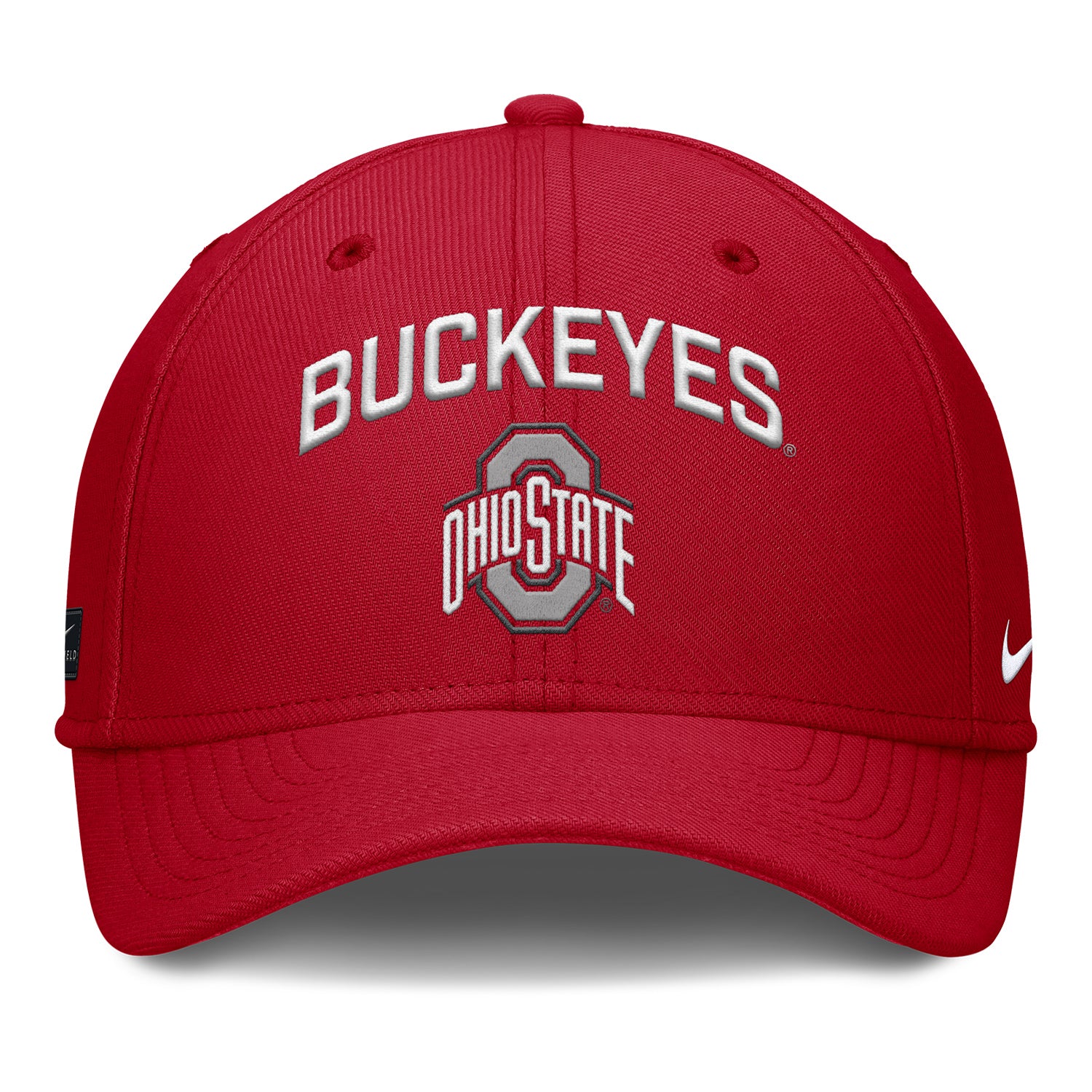 Ohio State Buckeyes Nike Rise Gameday Swooshflex Hat In Red - Front View