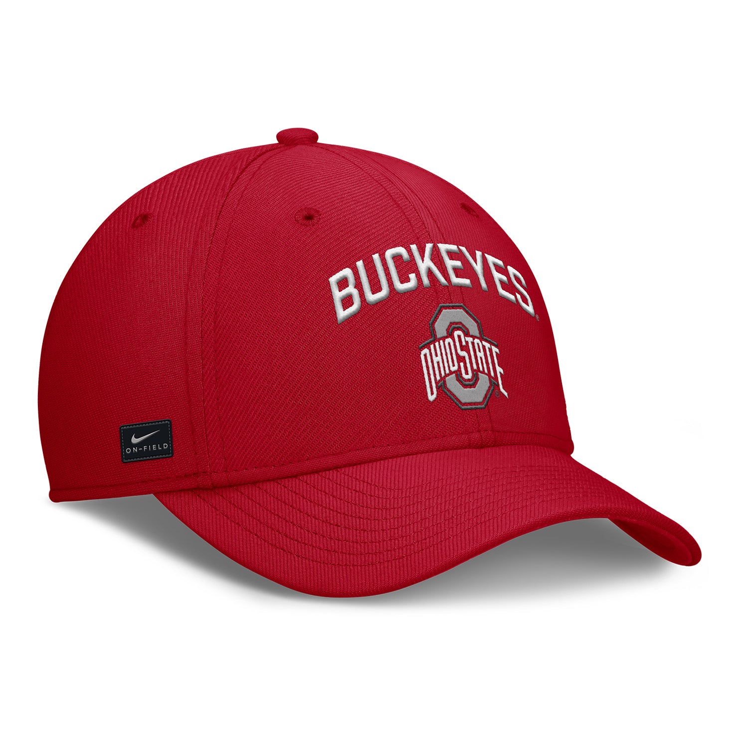 Ohio State Buckeyes Nike Rise Gameday Swooshflex Hat In Red - Front Right View