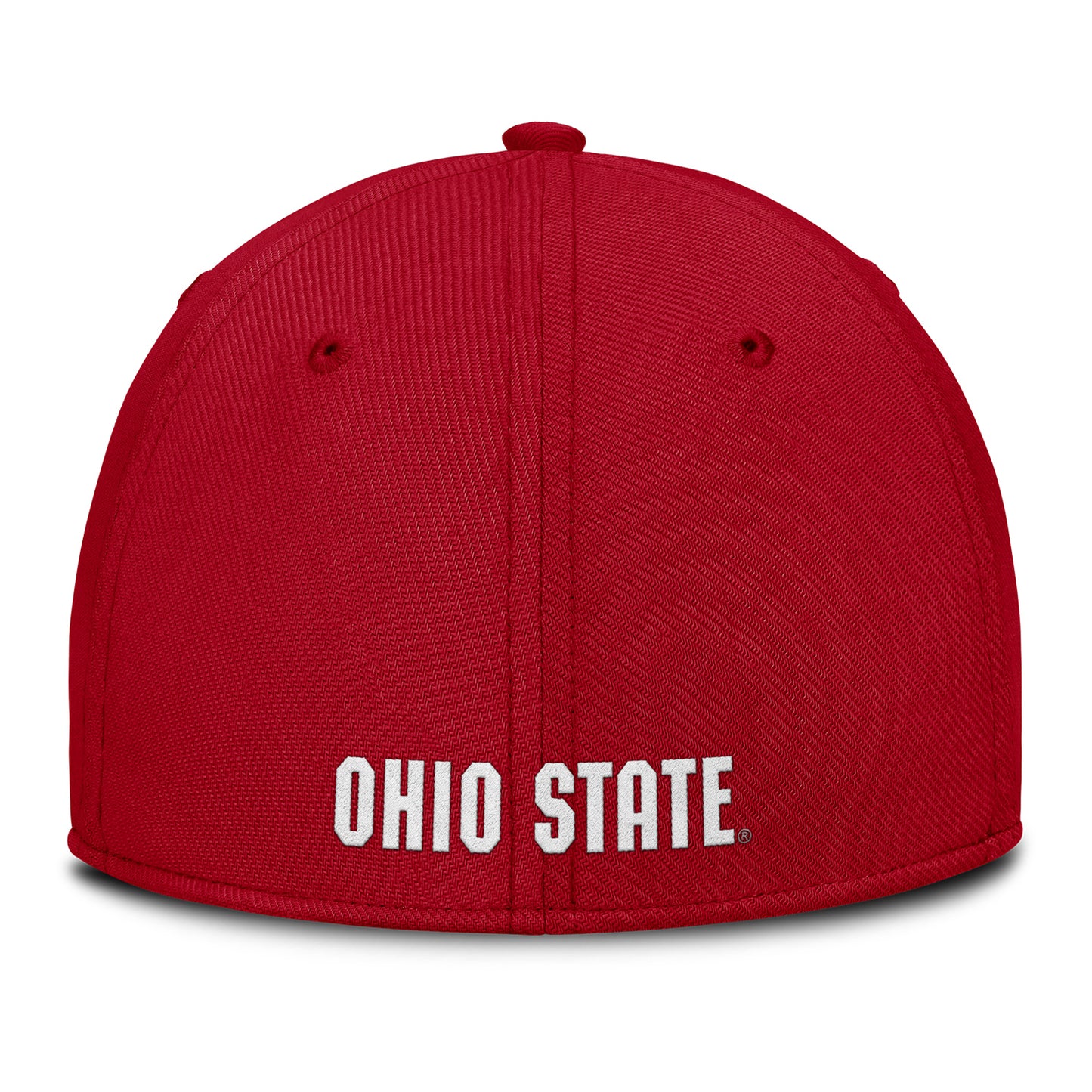 Ohio State Buckeyes Nike Rise Gameday Swooshflex Hat In Red - Back View