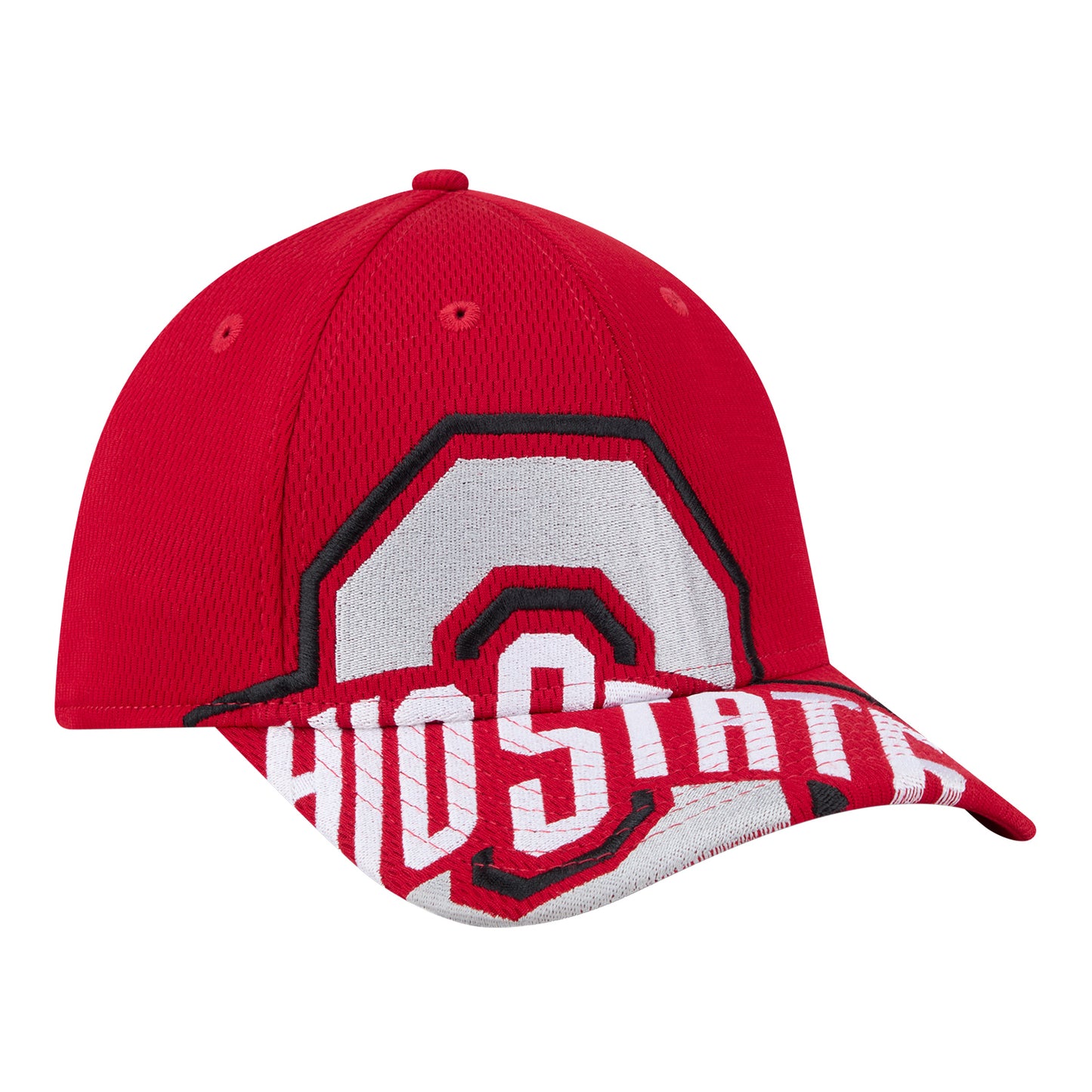 Ohio State Buckeyes New Era Oversized 3930MC Flex-Fit - Angled Front Right View