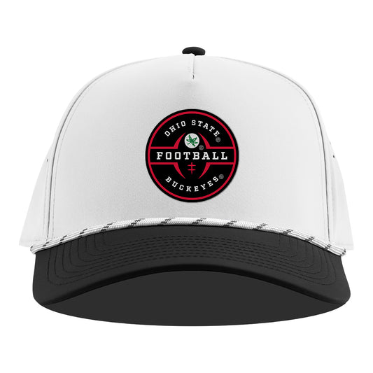 Ohio State Buckeyes Branded Bills Football Rope Snapback In White - Front View
