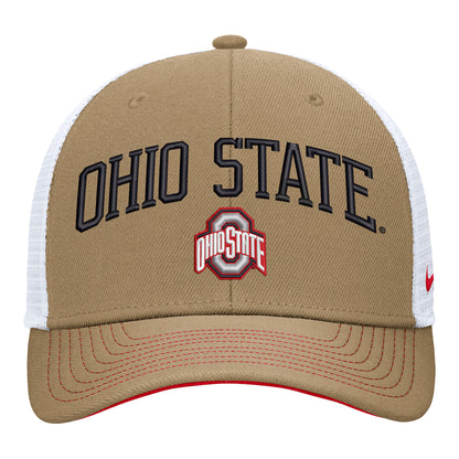 Ohio State Buckeyes Nike Dri-FIT Rise Trucker Hat - Front View