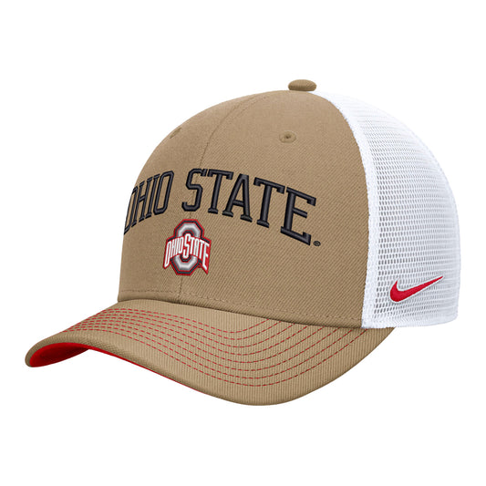Ohio State Buckeyes Nike Dri-FIT Rise Trucker Hat - Front Left View