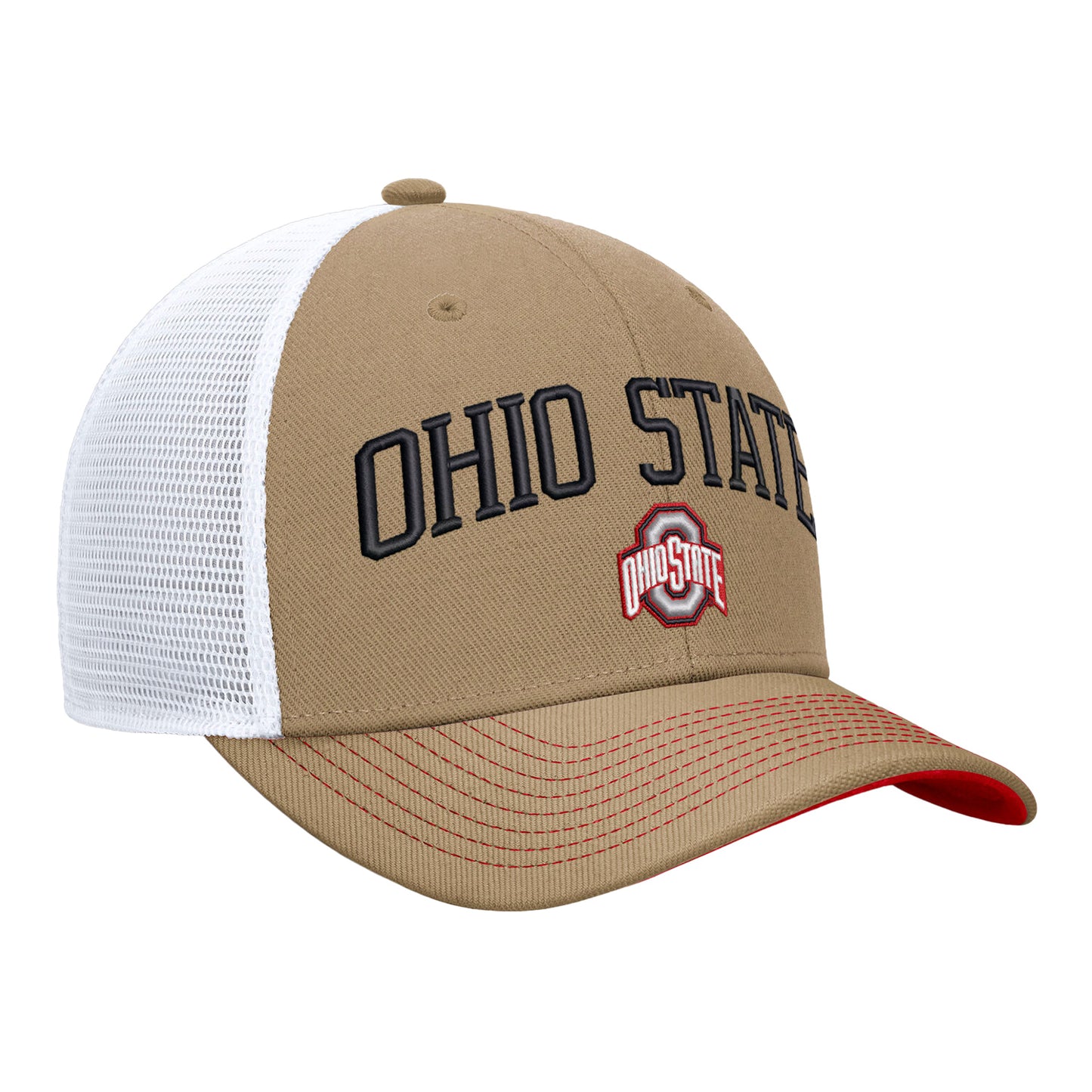 Ohio State Buckeyes Nike Dri-FIT Rise Trucker Hat - Front Right View
