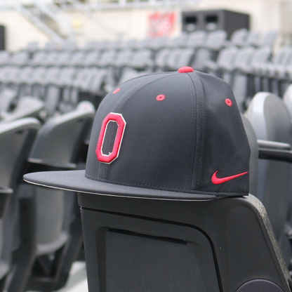 Ohio State Buckeyes On Field Baseball Black Hat - Front Left Styled