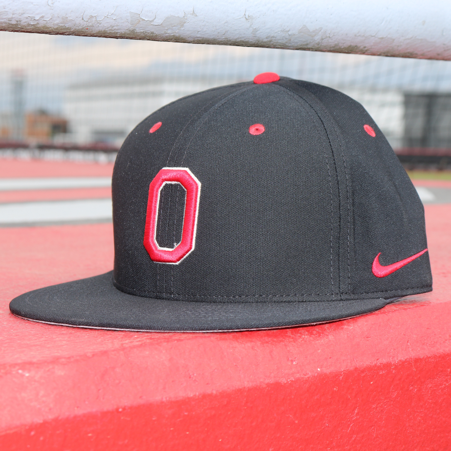 Ohio State Buckeyes On Field Baseball Black Hat - Front Left