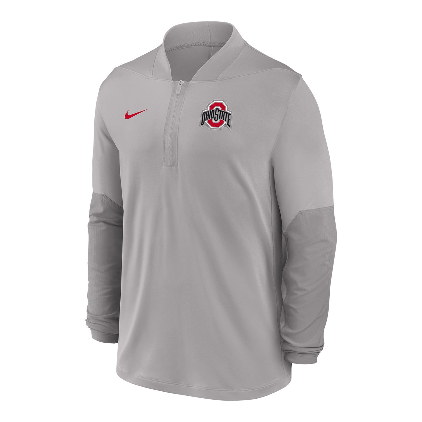 Ohio State Buckeyes Nike Midweight 1/4 Zip Gray Jacket - Front View
