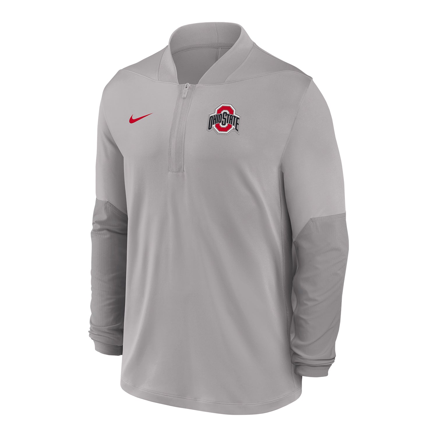 Ohio State Buckeyes Nike Midweight 1/4 Zip Gray Jacket - Front View