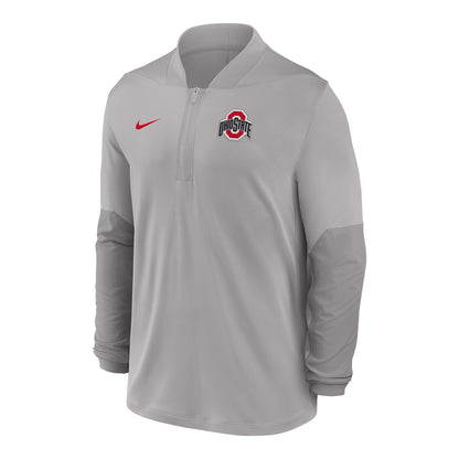 Ohio State Buckeyes Nike Midweight 1/4 Zip Gray Jacket - Front View