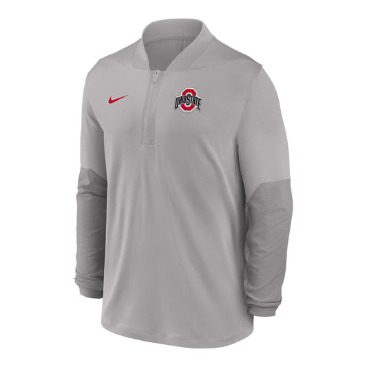 Ohio State Buckeyes Nike Midweight 1/4 Zip Gray Jacket - Front View
