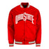 Ohio State Buckeyes Satin Jacket - In Scarlet - Front View