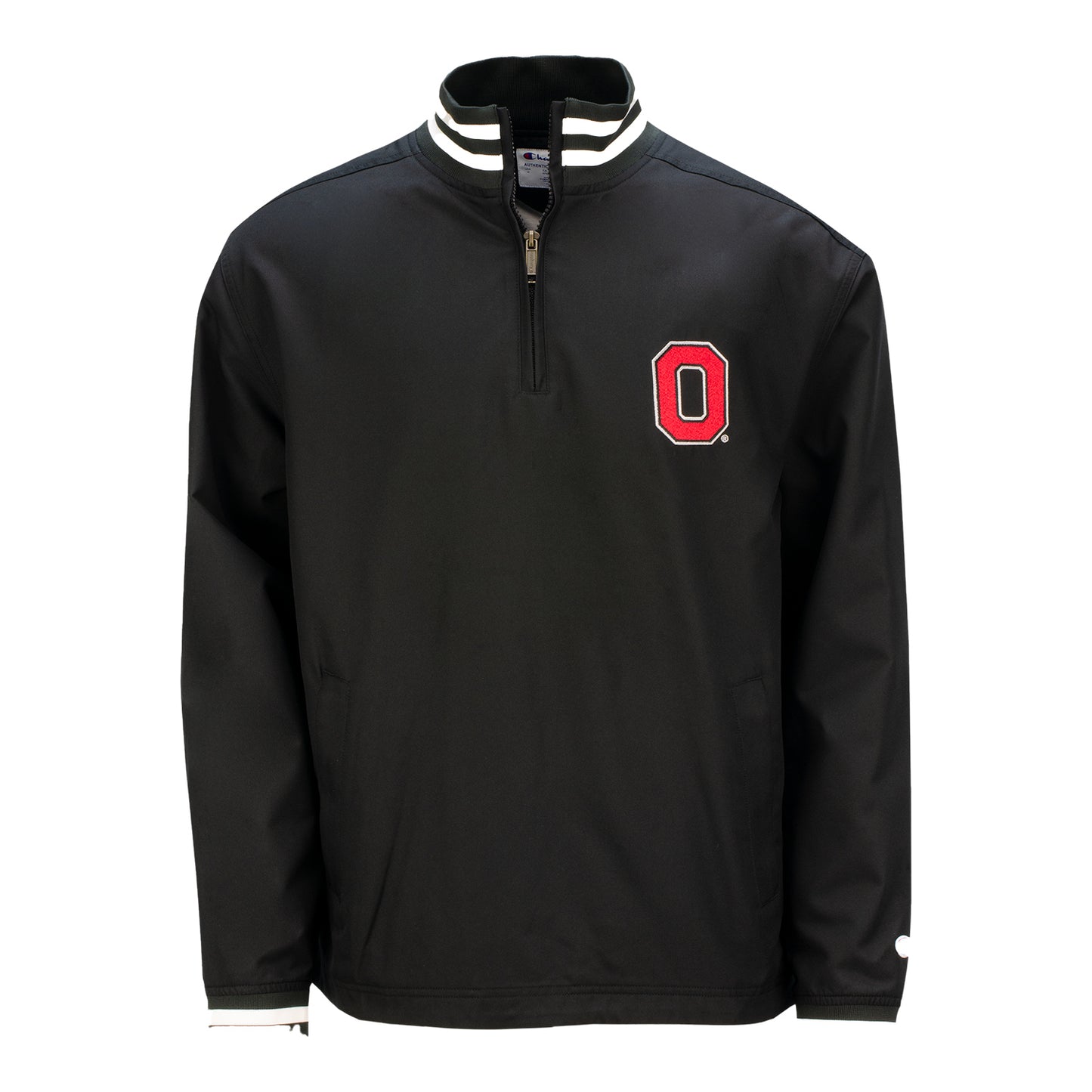 Ohio State Buckeyes Super Fan Trooper 1/4 Zip Jacket - In Black - Front View