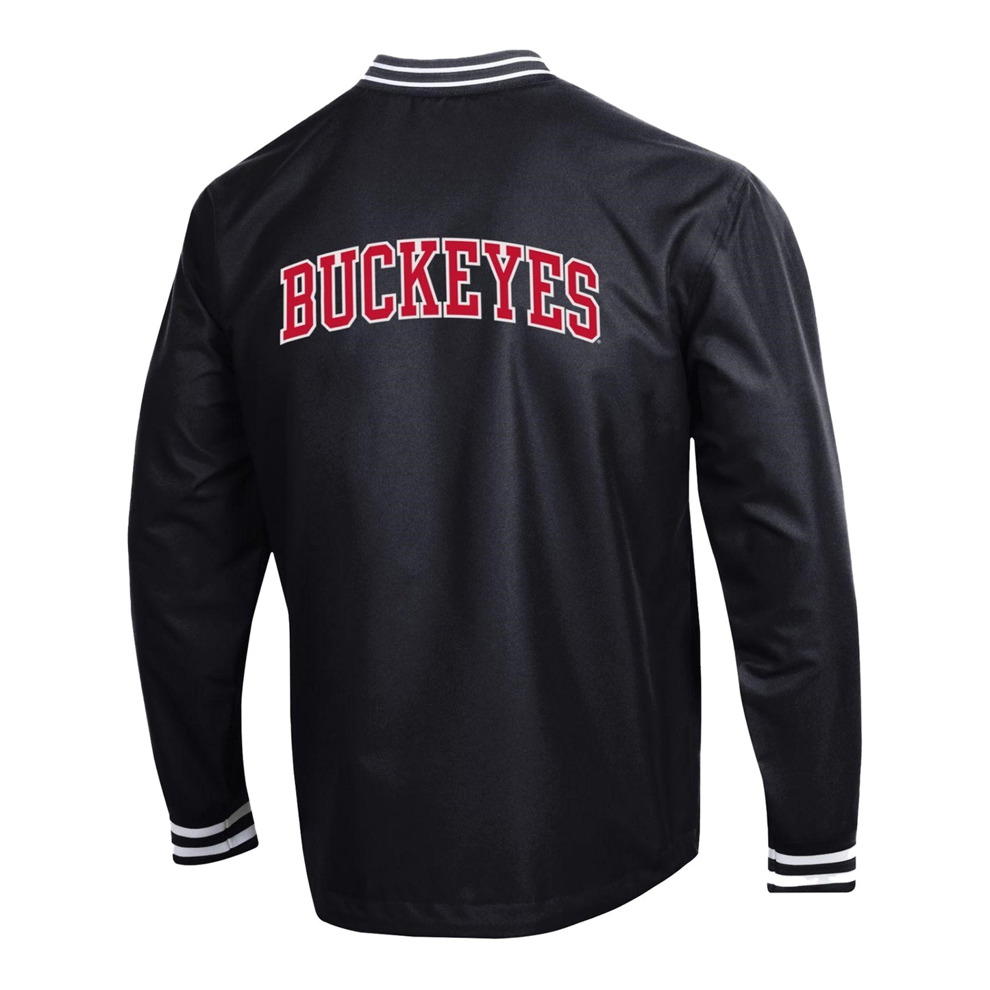 Ohio State Buckeyes Super Fan Scout V-Neck Black Jacket - In Black - Back View