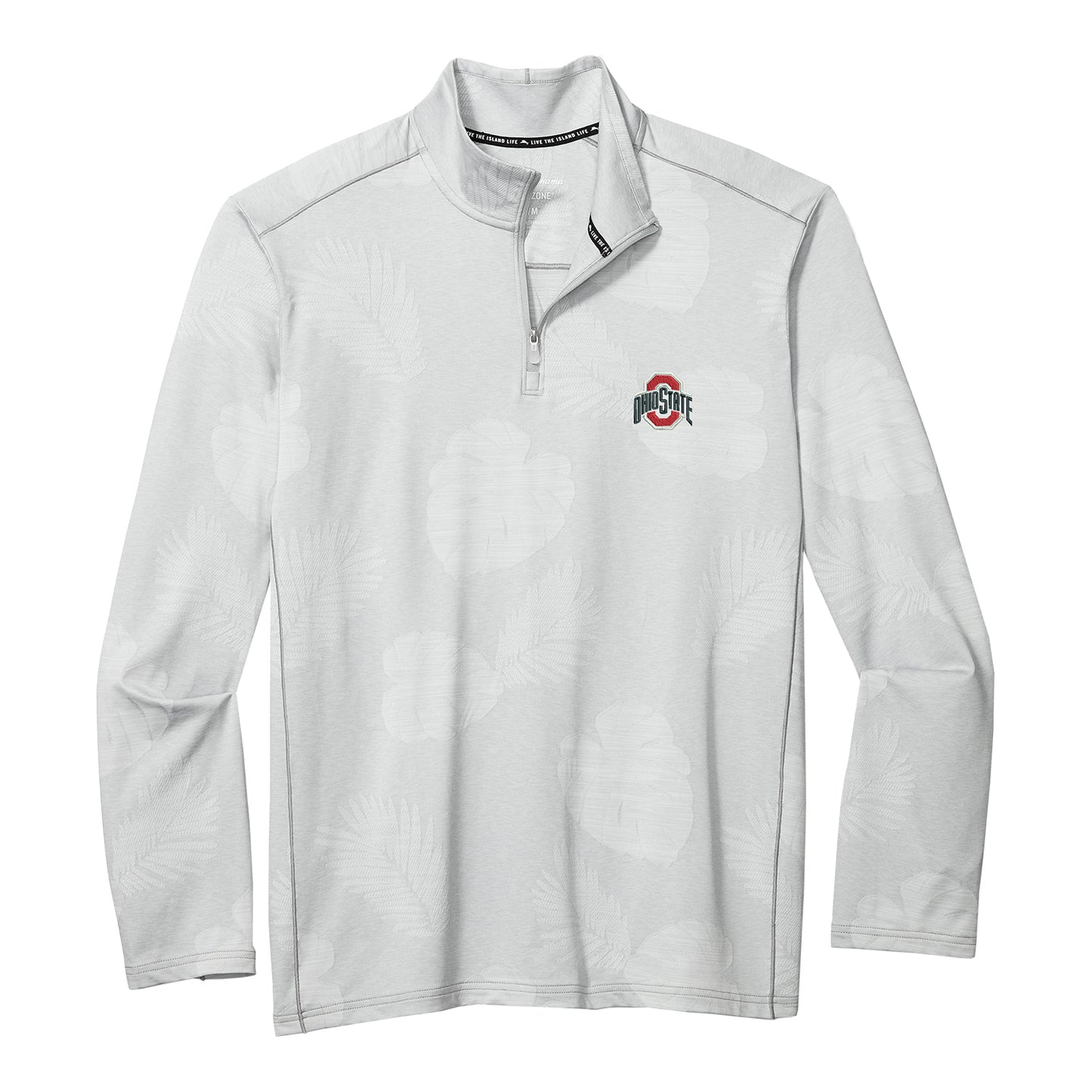 Ohio State Buckeyes Sport Delray Frond 1/2 Zip Gray Jacket - In Gray - Front View