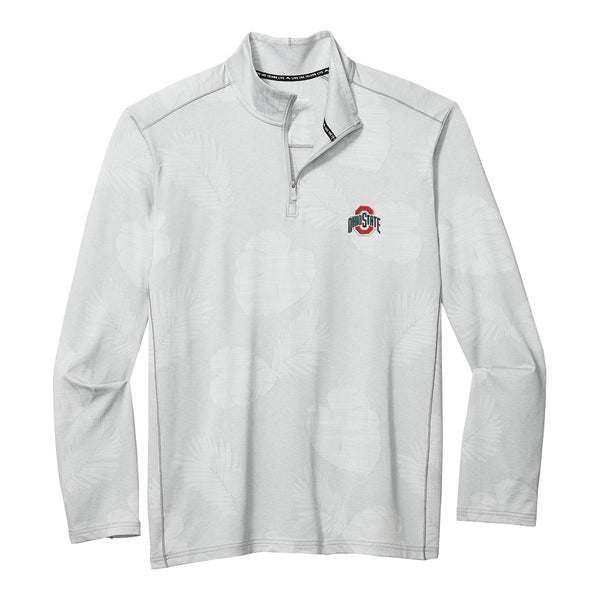 Ohio State Buckeyes Sport Delray Frond 1/2 Zip Gray Jacket - In Gray - Front View