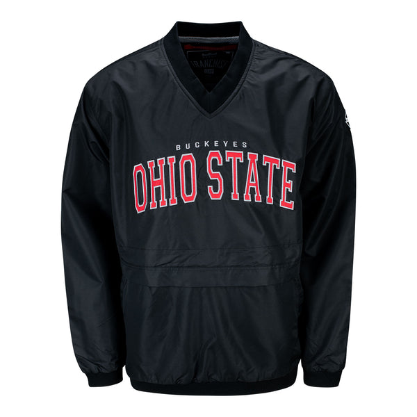 Ohio State Buckeyes Wordmark Black Pullover Jacket - Front View