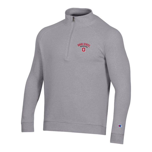 Ohio State Buckeyes Triumph 1/4 Zip Gray Jacket - In Gray - Front View