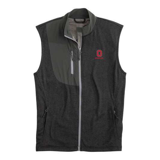 Ohio State Buckeyes Glover Double Zip Black Vest - In Black - Front View