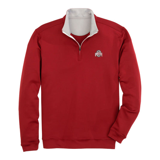 Ohio State Buckeyes Solid Diaz 1/4 Zip Scarlet Jacket - In Scarlet - Front View