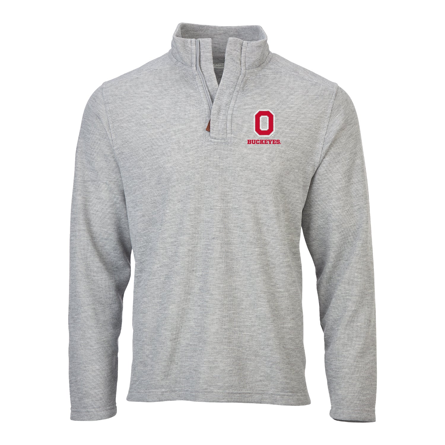 Ohio State Buckeyes Sullivan 1/4 Zip Gray Jacket - In Gray - Front View