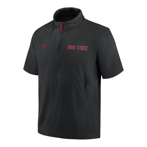 Ohio State Buckeyes Nike 1/4 Zip Light Weight Coach Black Jacket - Front View