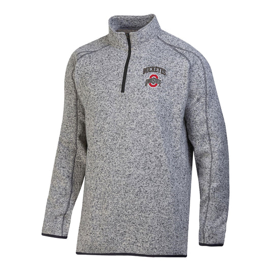 Ohio State Buckeyes 1/4 Zip Champion Black Jacket - Front View