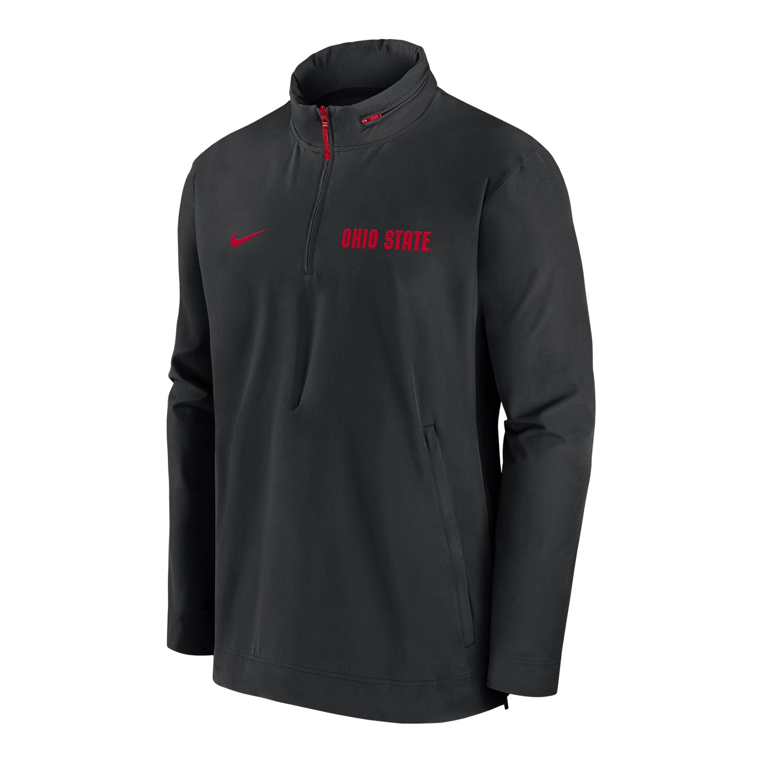 Ohio State Buckeyes Nike Sideline 1/4 Zip Light Weight Coach Black Jacket - Front View