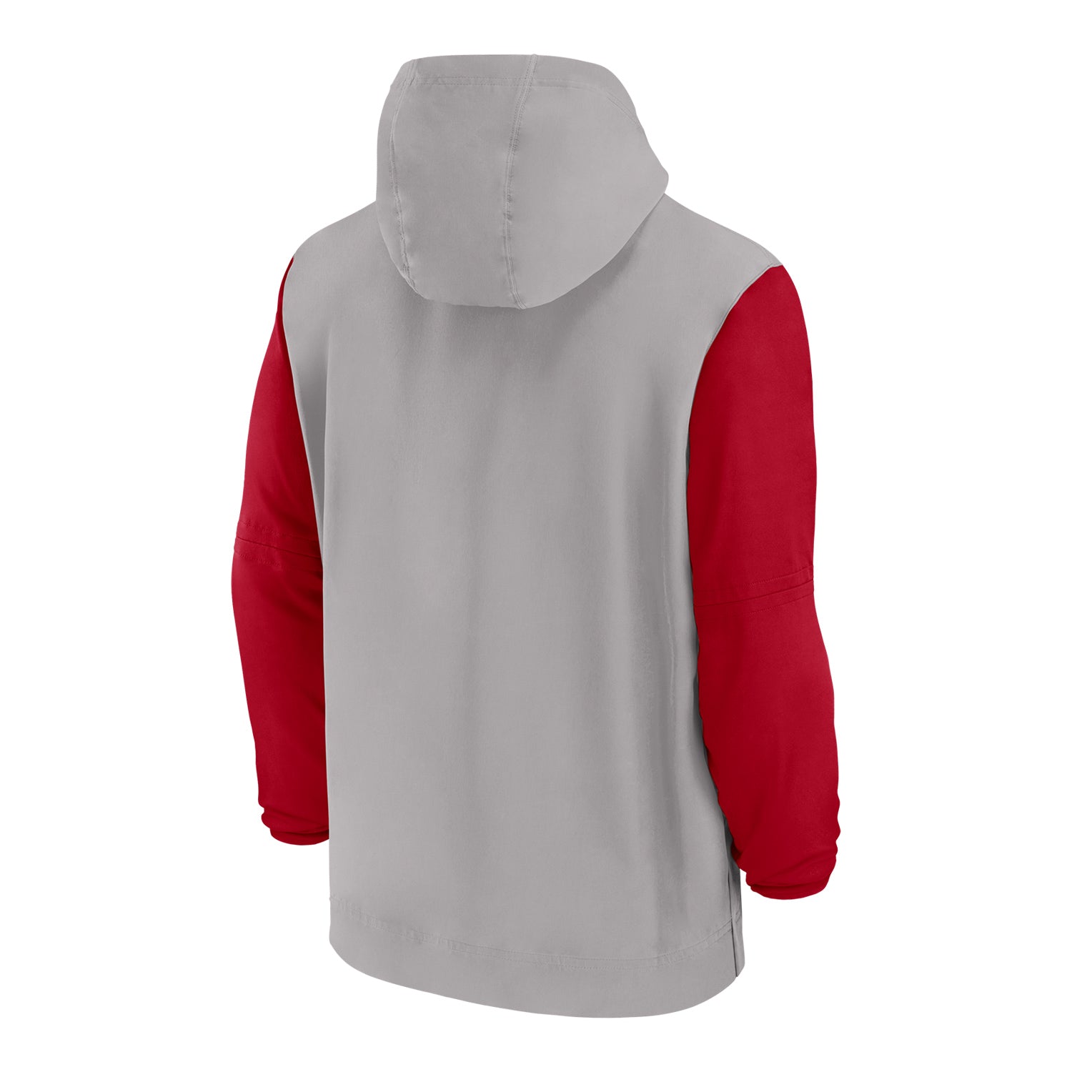 Ohio State Buckeyes Nike Sideline Light Weight Player Pregame Gray/Scarlet Jacket - Back View