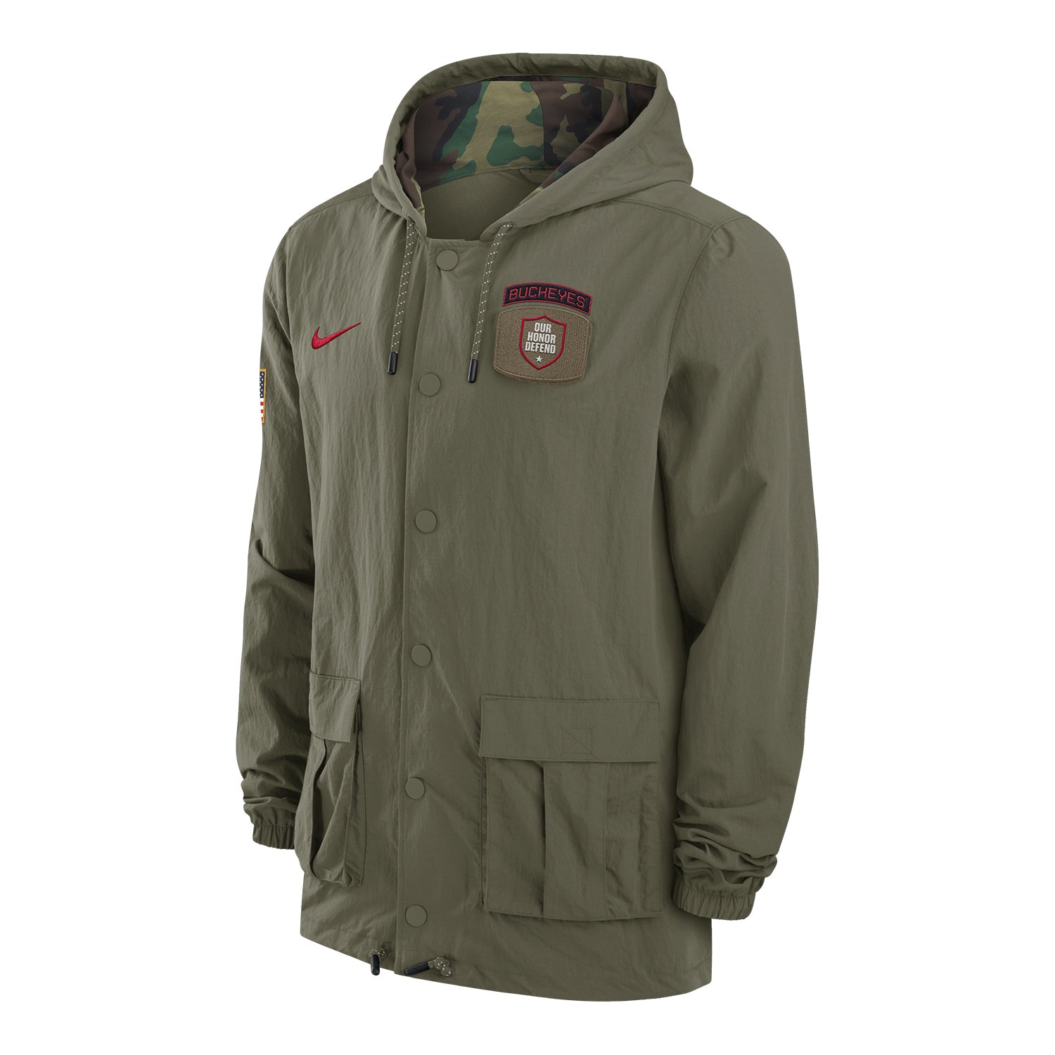 Ohio State Buckeyes Nike Military Green Jacket - Front View