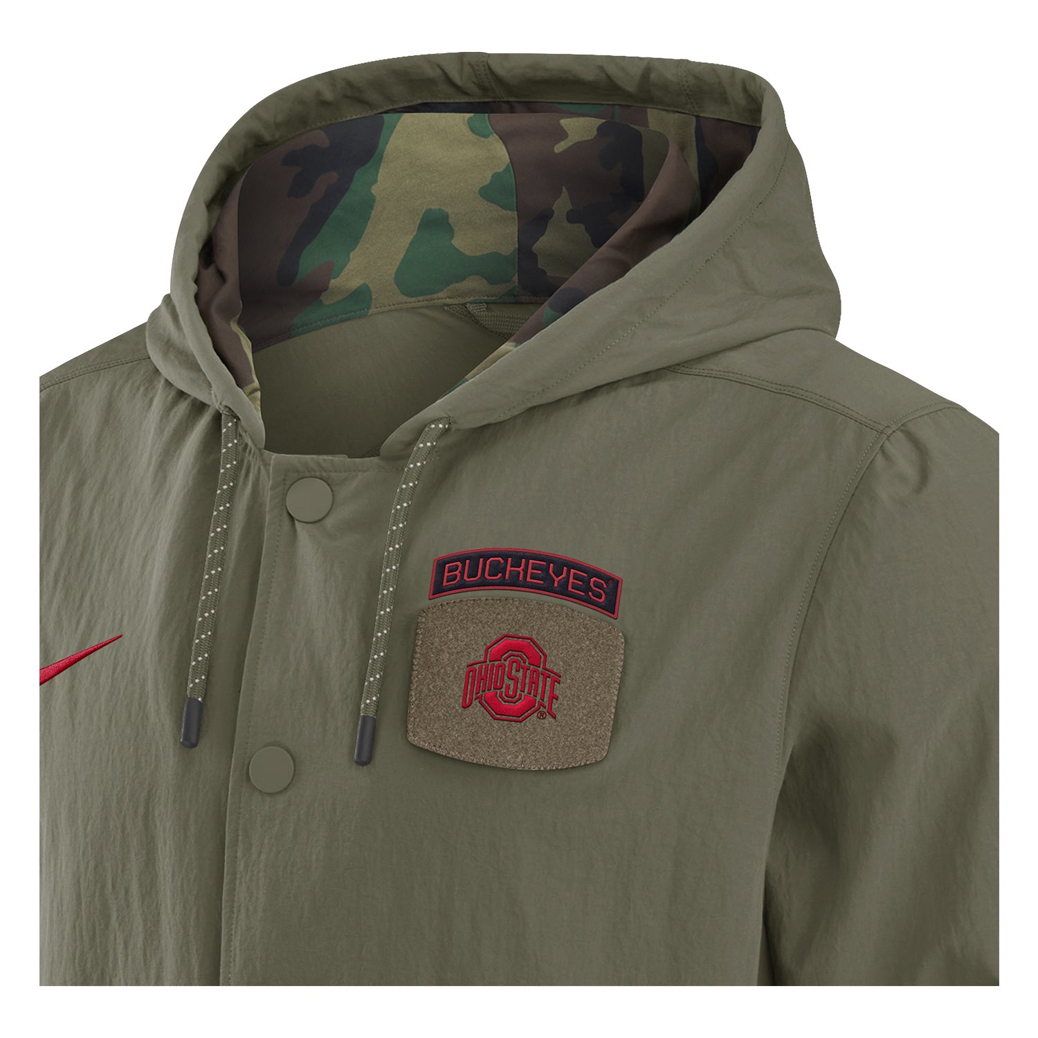 Ohio State Buckeyes Nike Military Green Jacket - Detail View