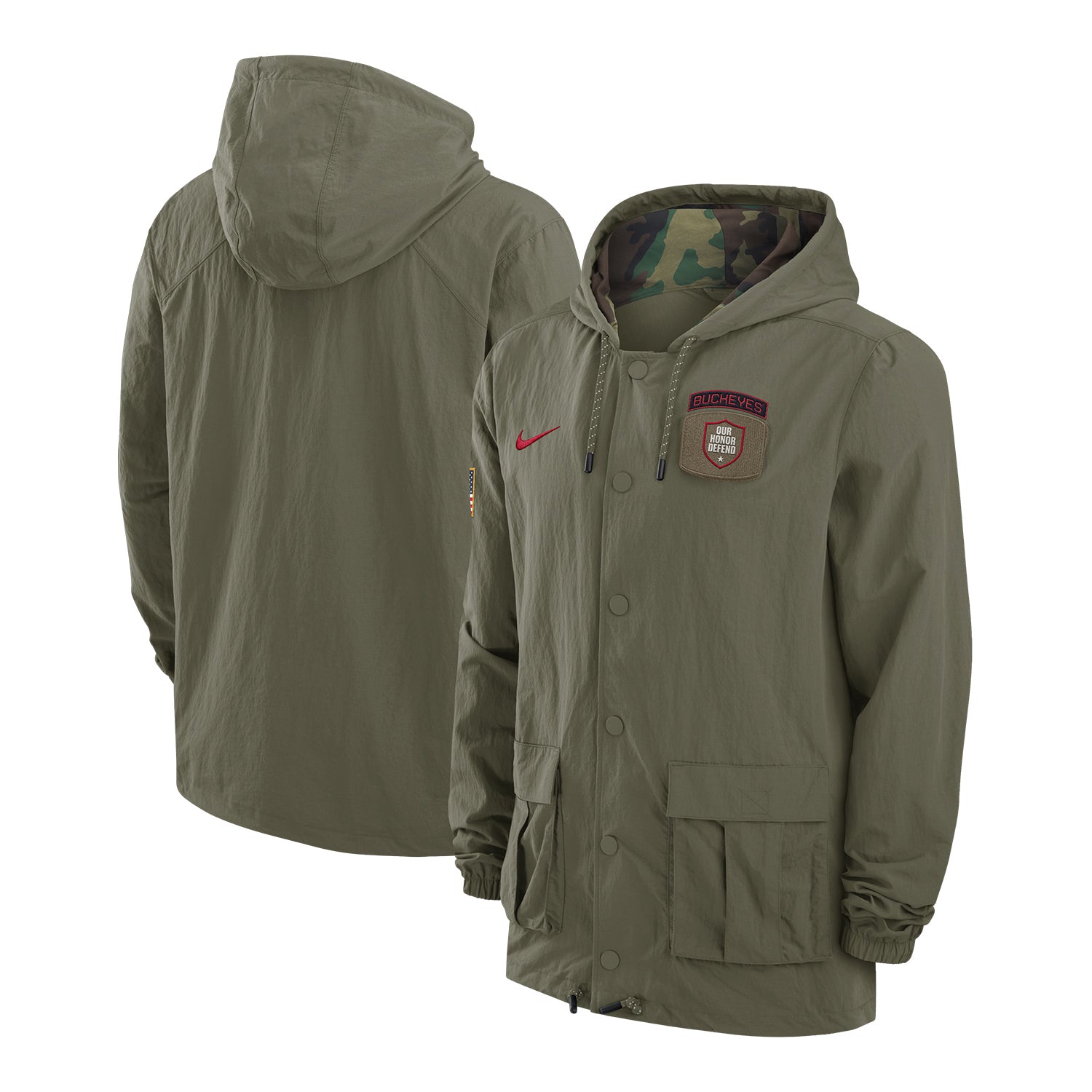 Ohio State Buckeyes Nike Military Green Jacket - Multi View