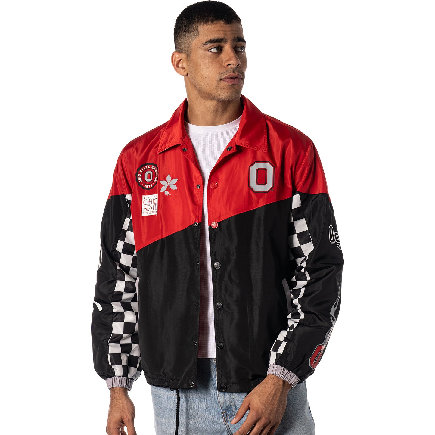 Ohio State Buckeyes Checkered Full Zip Jacket - Alternate Front View