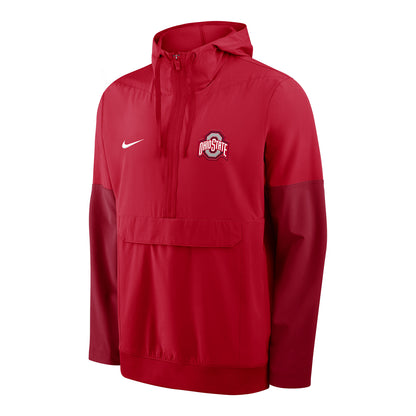 Ohio State Buckeyes Nike Anorak Partial Zip Scarlet Jacket - Front View